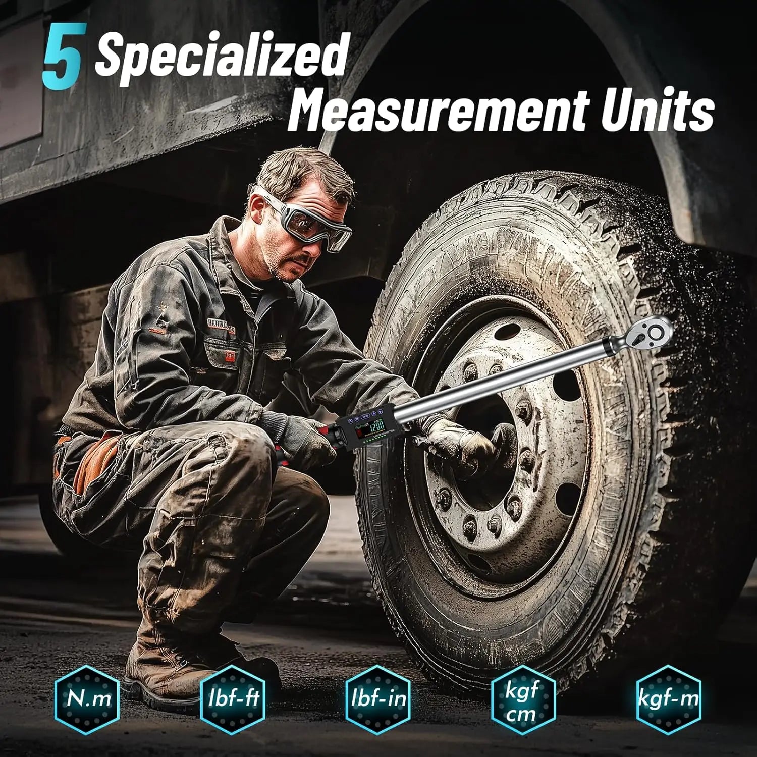 Digital Torque Wrench, !/2 Inch Drive, 3 Adjustable Modes, 340 N.m, 2% Torque Accuracy