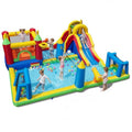Yao Hui Huang Backyard party inflatable water slide bounce house combo with football/volleyball/basketball area giant splash pool 9-in-1 outdoor play center