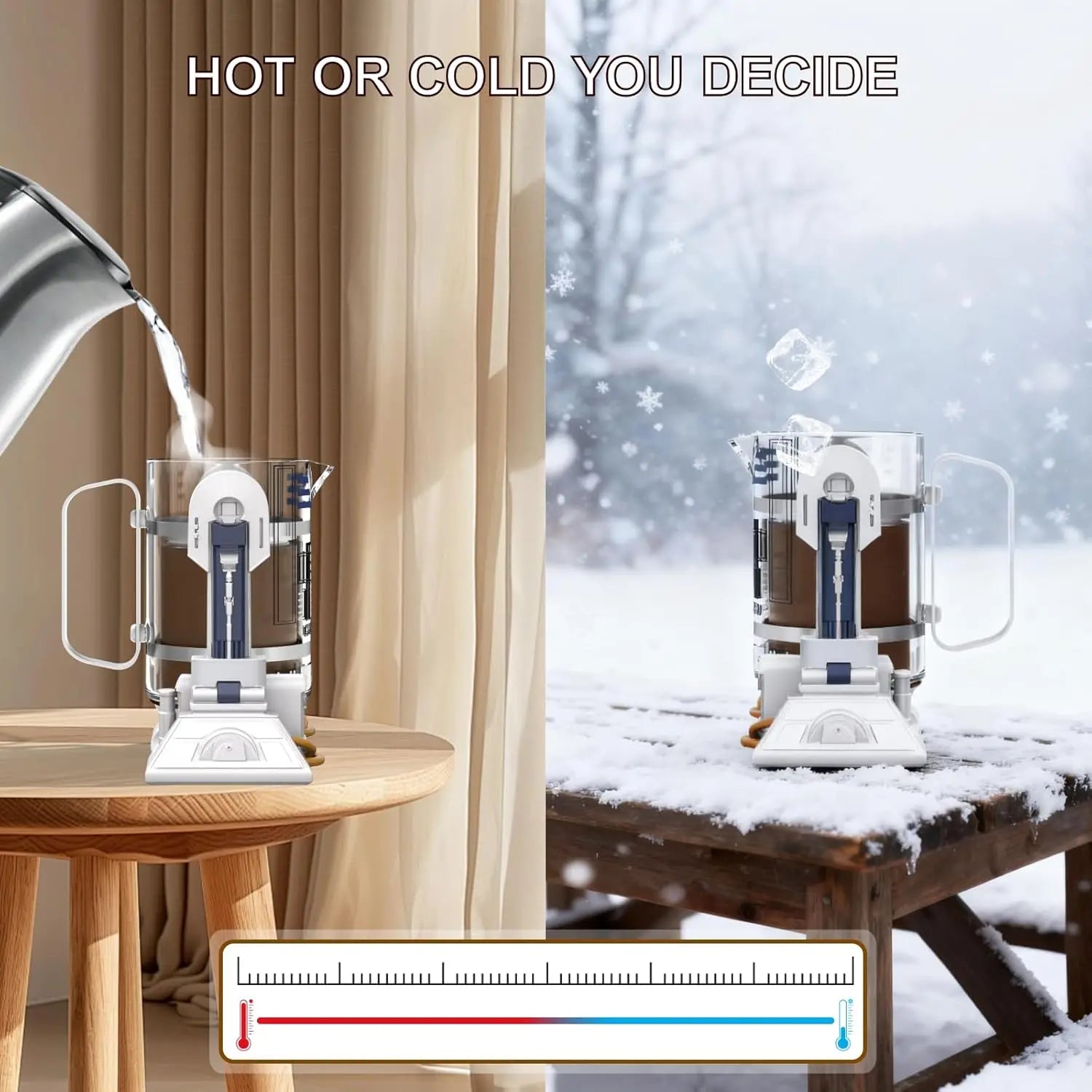 32 Oz French Press Coffee Maker, 304 Stainless Steel, Insulated, for Rich Coffee & Tea, White