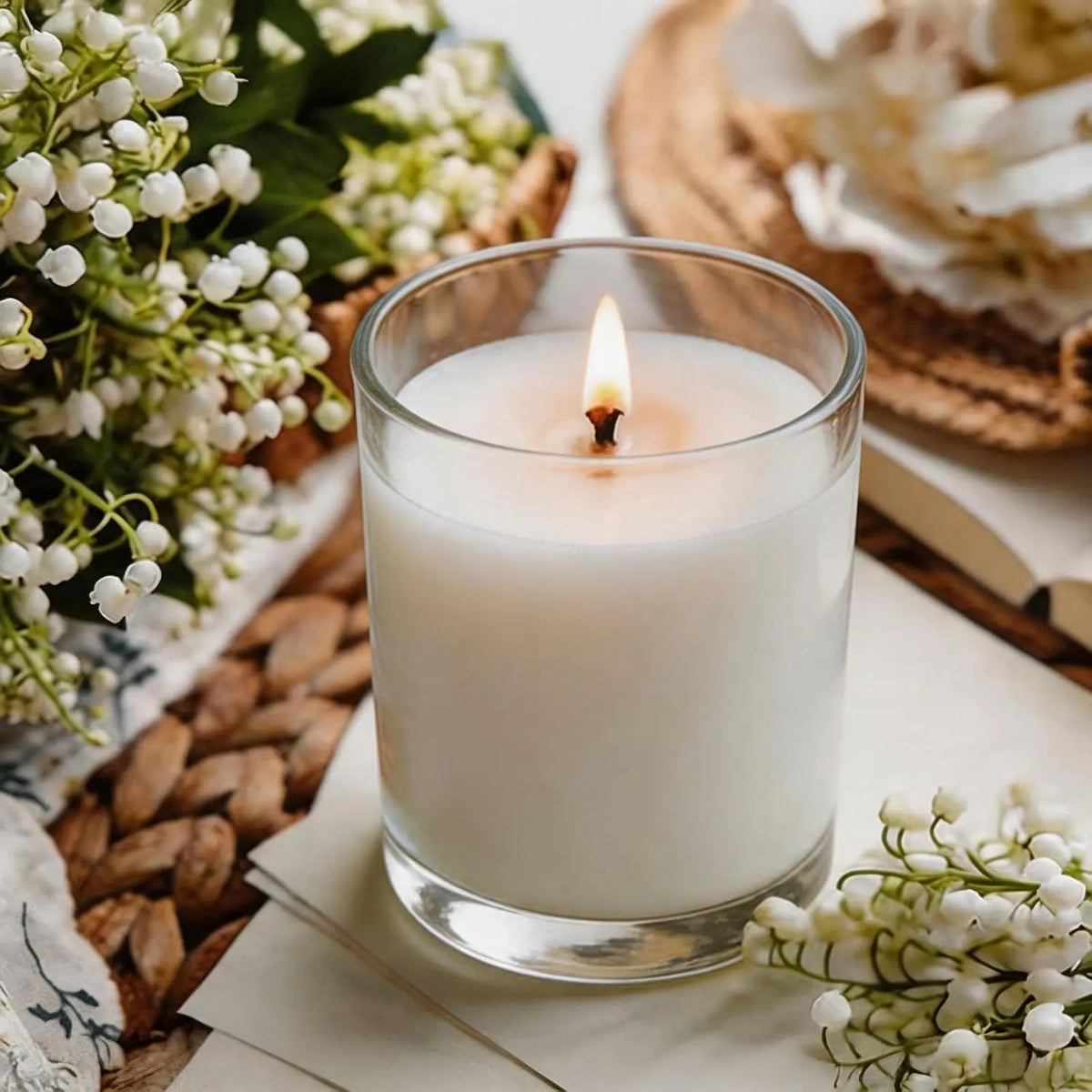 7oz Glass Candle Jars, 36-Pack Candles Jars for Making Candles, Empty Thick Glass Wide-Mouth Jars with Bamboo Lids & Wick Kits, Candle Containers Bulk - Clear
