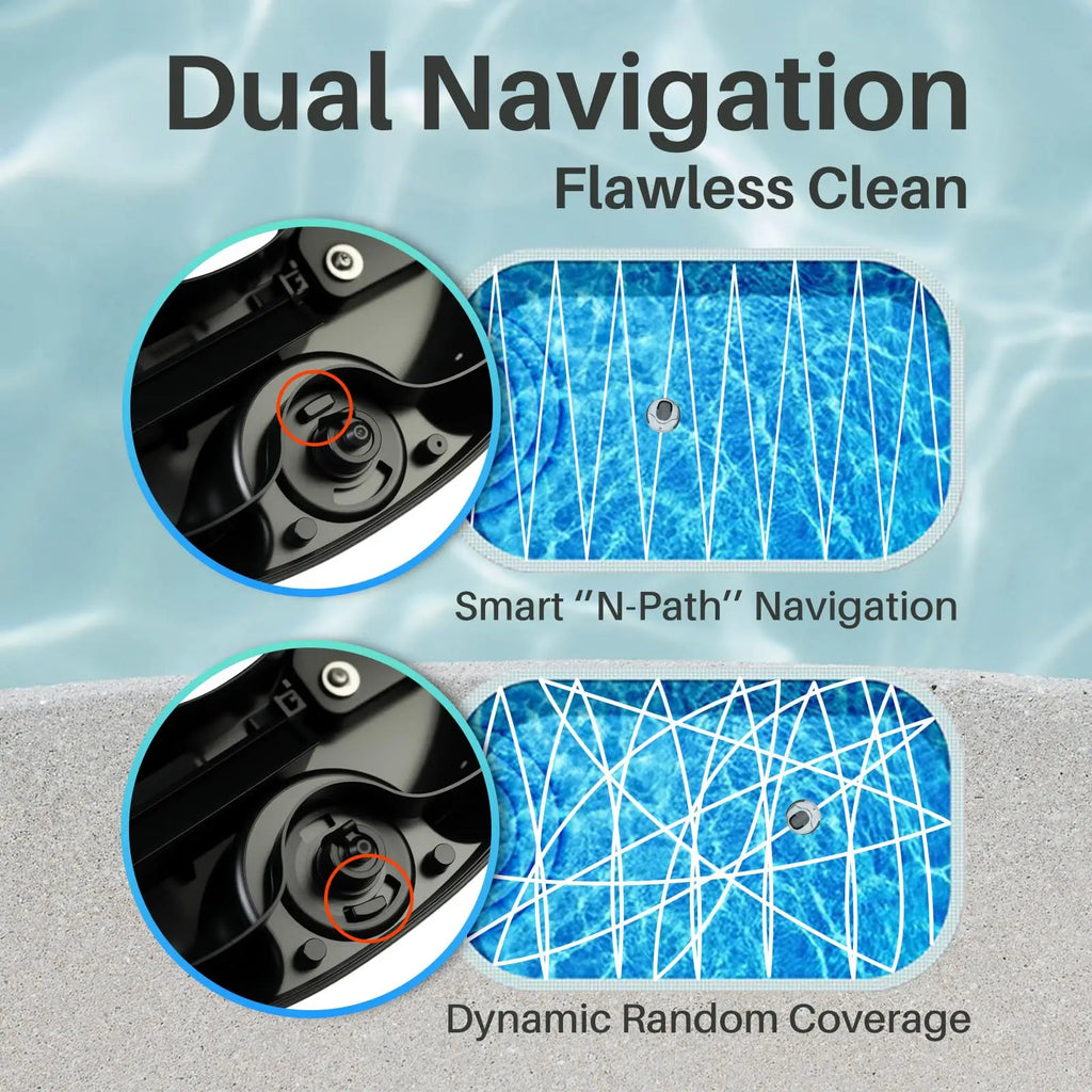Cordless Pool Cleaner with 5000mah Up to 120 Mins Run time Two Adjustable Path Planning Method Ideal Robotic Pool Vacuum Cleaner