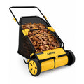 Garvee 21 Inch Push Lawn Sweeper, Manual Leaf & Grass Collector With 3.5 Cu.Ft. Mesh Bag, Wheel-Driven Yard Sweeper, 10-Level Height Adjust