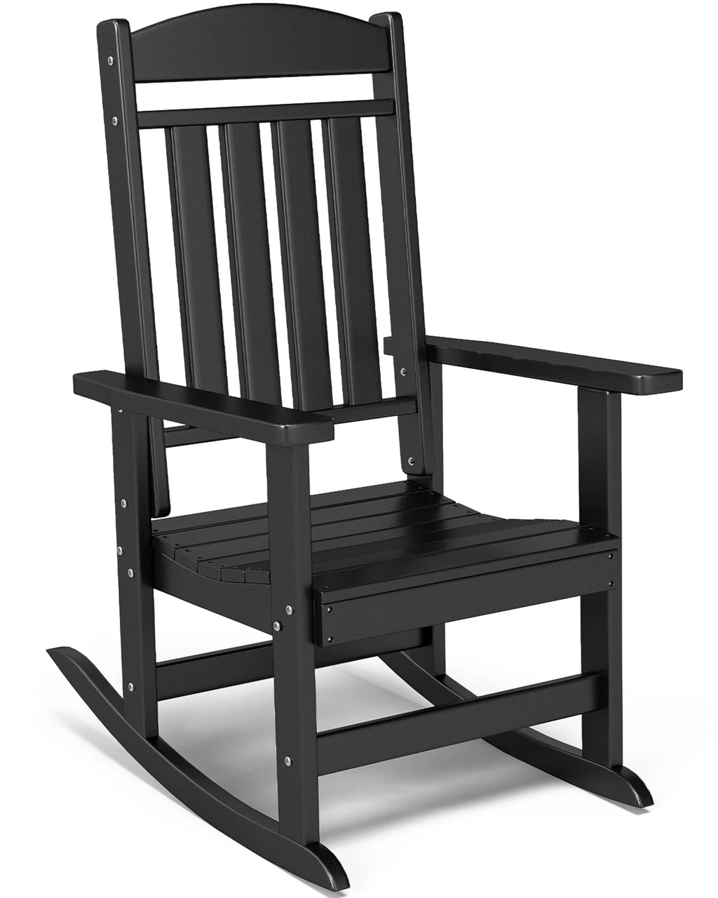 FOOWIN 2pcs Oversized High Back Outdoor Patio Rocking Chair All Weather HDPE Porch Rocker Adult Garden Lawn Indoor