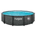 12' x 36" Round Above Ground Swimming Pool Set with 2-in-1 Filter Pump & Ladder - Easy Setup for Backyard Fun