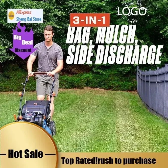 High QualityLSSG-H1 22-Inch Self Propelled Gas Lawn Mower With 163 Cc 4-Cycle Engine, 3-in-1 Rear Wheel Drive Single Speed Lawnm