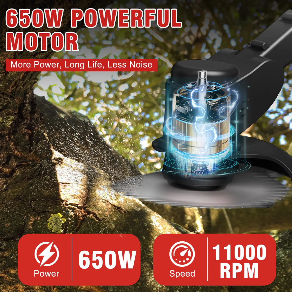 Baokaler 21V Cordless Weed Trimmer Lawn Mower/Edger Lightweight 2 x 1.5Ah Lithium Battery With Charger for Lawn Care Garden