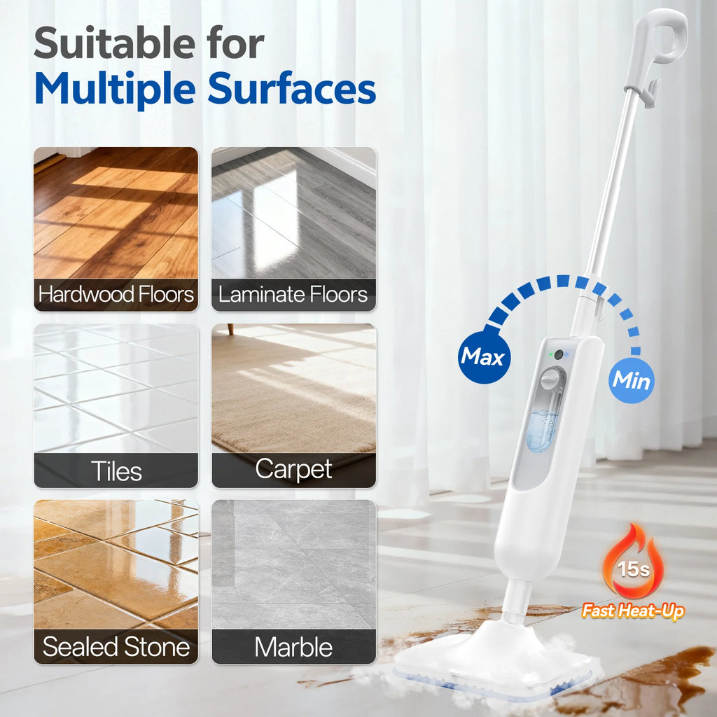 F2 Powerful 6 in 1 Detachable Steam Mop 1300W High Temperature Sanitizing Steamer Pet, Family Safe Multi-Surface Cleaning for Floor Carpet Kitchen Bathroom