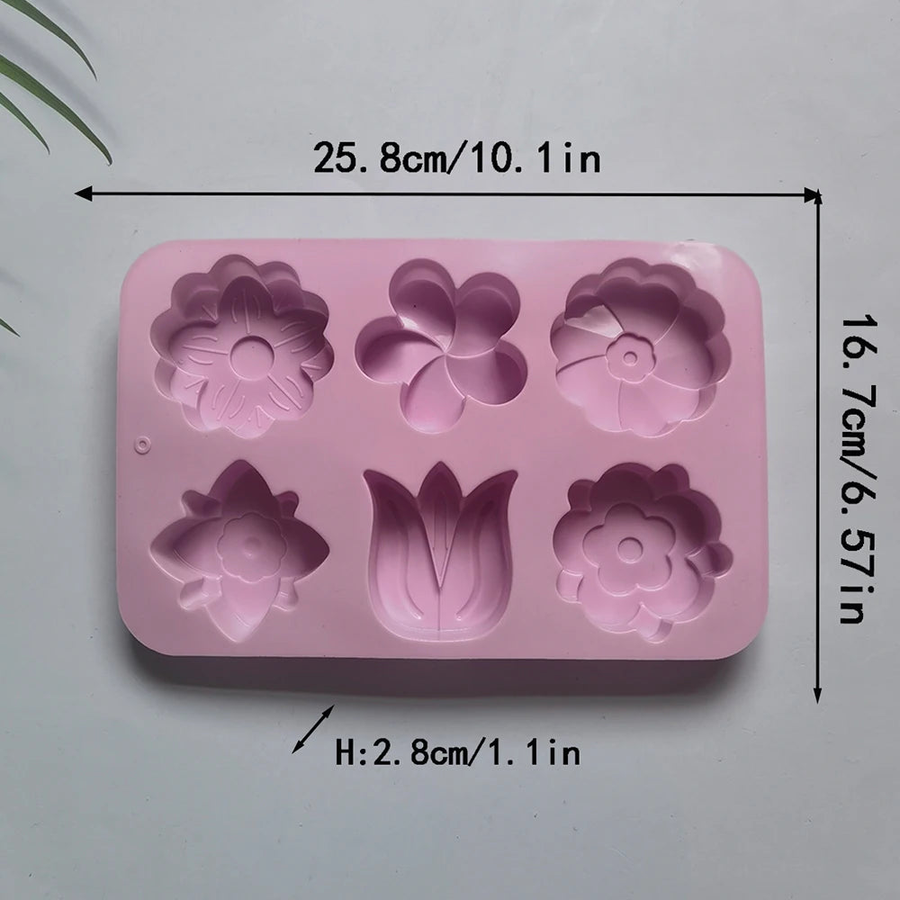 Silicone Flower Molds, Flower-shaped Baking Molds, Molds For Soap and Candle Making, Molds For Cake & Chocolate Molds