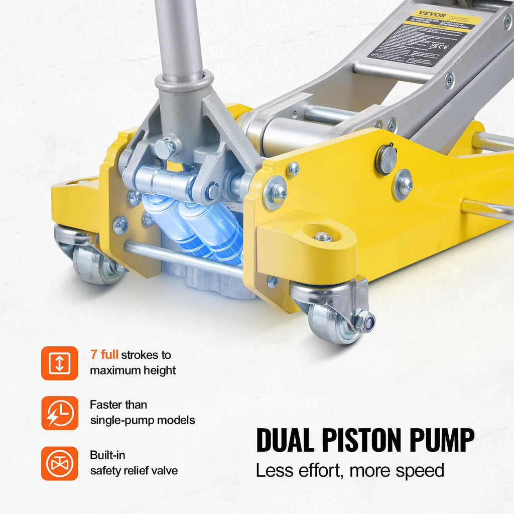 SucceBuy 3T/2T Floor Jack Aluminum Hydraulic Racing Jack Hydraulic Car Jack with Dual Piston Quick Lift Pump for Auto Repair
