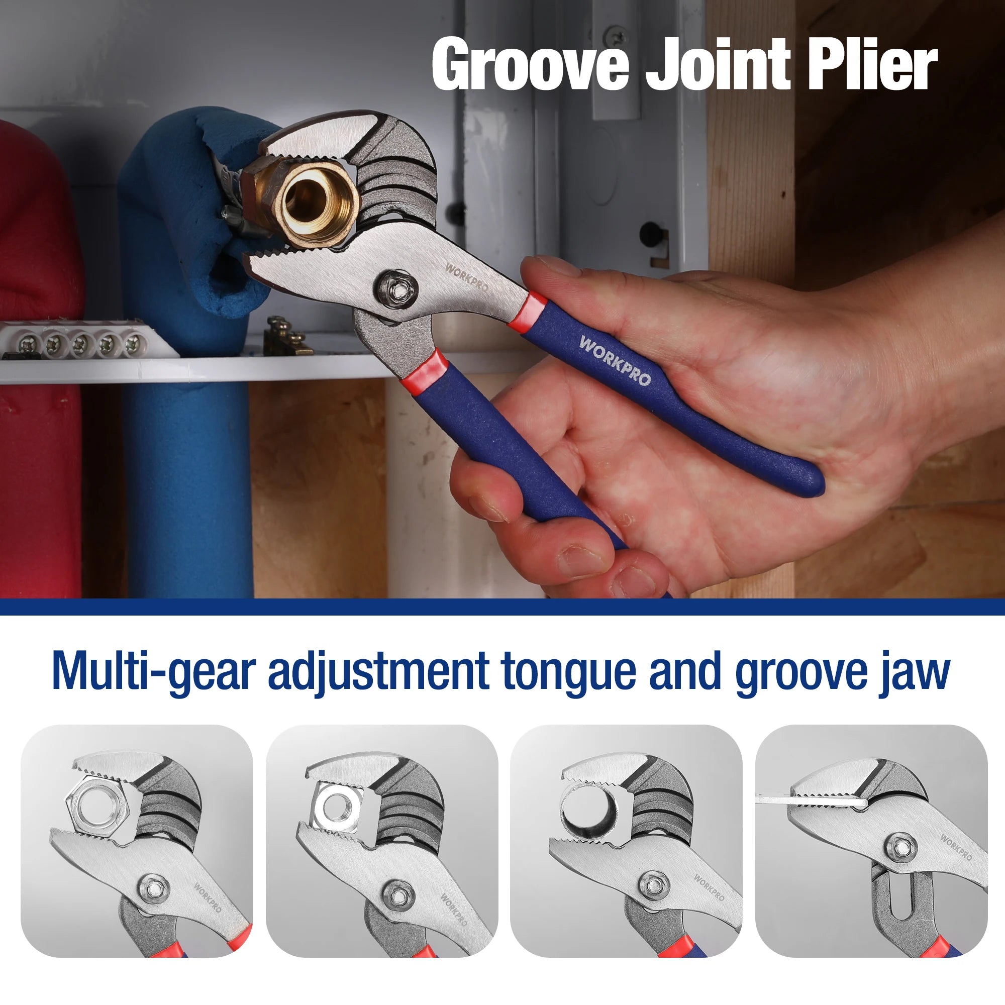 7-Piece Pliers Set, Groove Joint, Long Nose, Slip Joint, Linesman and Diagonal Pliers for DIY