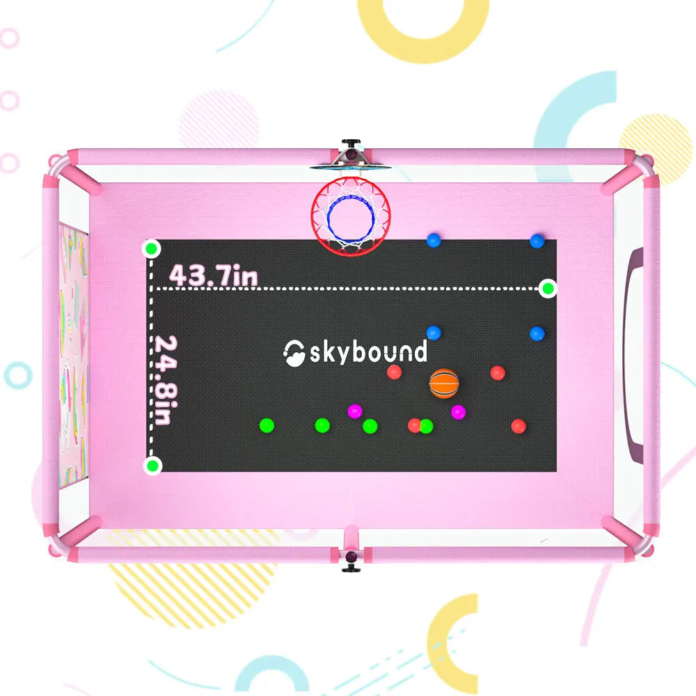 Indoor Kids Trampoline with Safety Enclosure - 6-Leg Steel Frame, UV-Resistant Mat & Rings for Toddlers