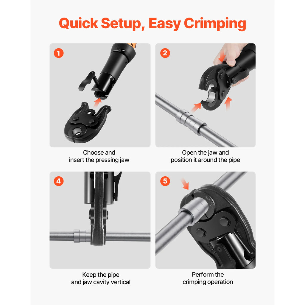 SucceBuy 1/2" 3/4" MegaPress Jaw for Compact Series Press Tool Compatible with 24KN Press Tool for Carbon Steel Pipes Connection