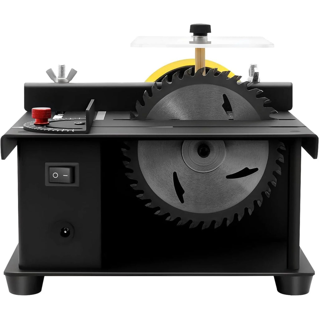 Mini Sliding Table Saw, Electric Precision Saw Cutter with 35MM Cutting Depth and Angle Adjustment 0‑90 Degree, 1000-3000RPM