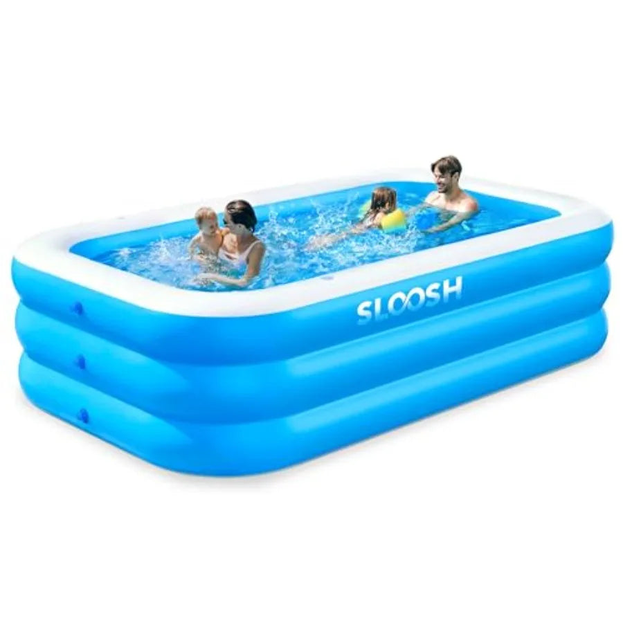Joyfy Inflatable Pool for Adults with Seats 120" x 72" x 22" Full-Sized Blow Up Durable Thickened Above Ground Pool Large Swim