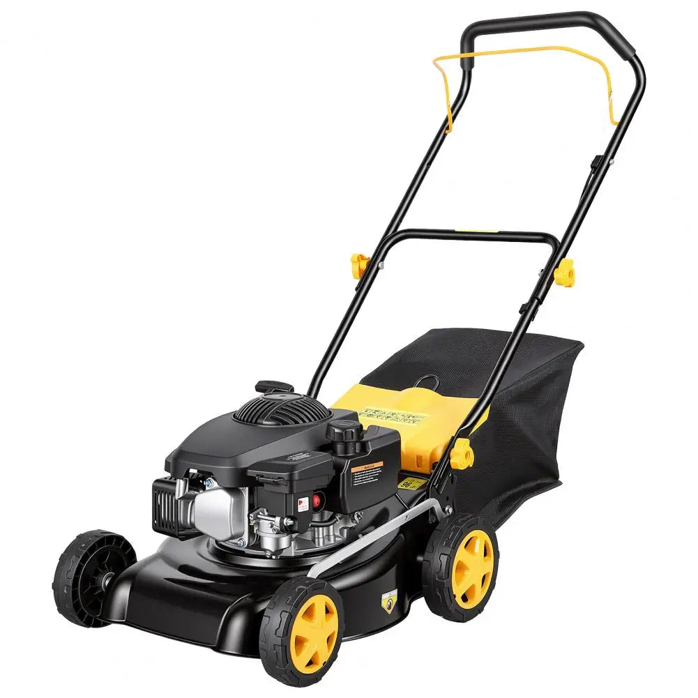 Lawn Mower, 4-Stroke Air-Cooled Engine 16" Gas Lawn Mower, 3 In 1 Self Propelled Hand Push Lawn Machine With 45L Grass Tank