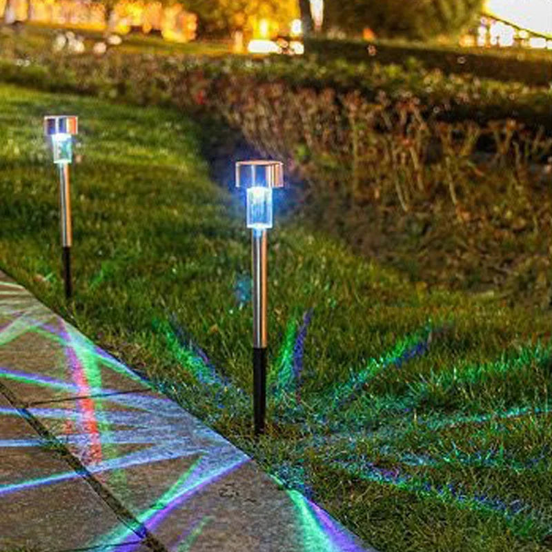5 Pieces Solar Lights, Stainless Steel/Plastic. LED Bulbs, Waterproof, Outdoor