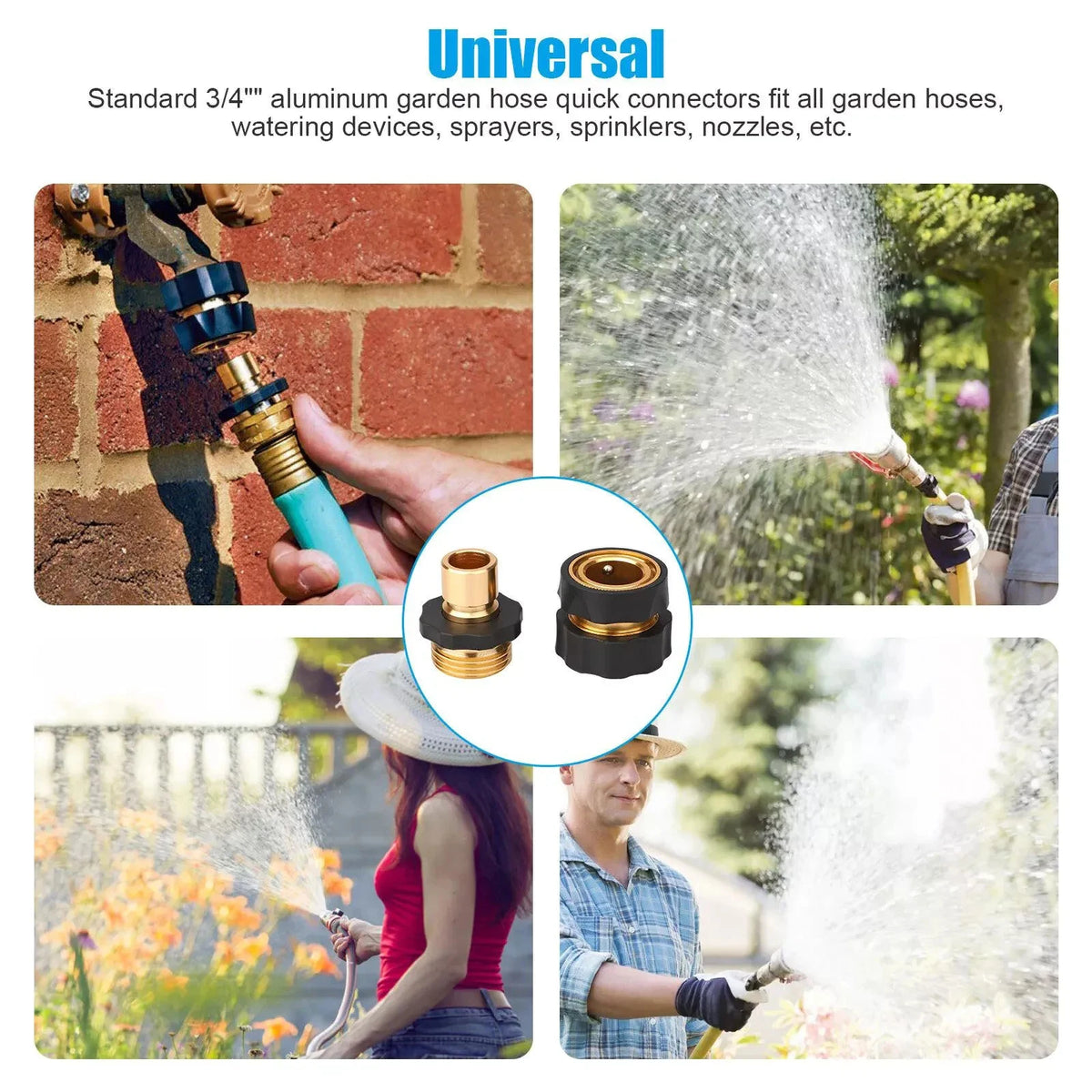 6 Sets 3/4inch thread American Standard garden quick connector water gun joints washing machine adapter garden irrigation fittings