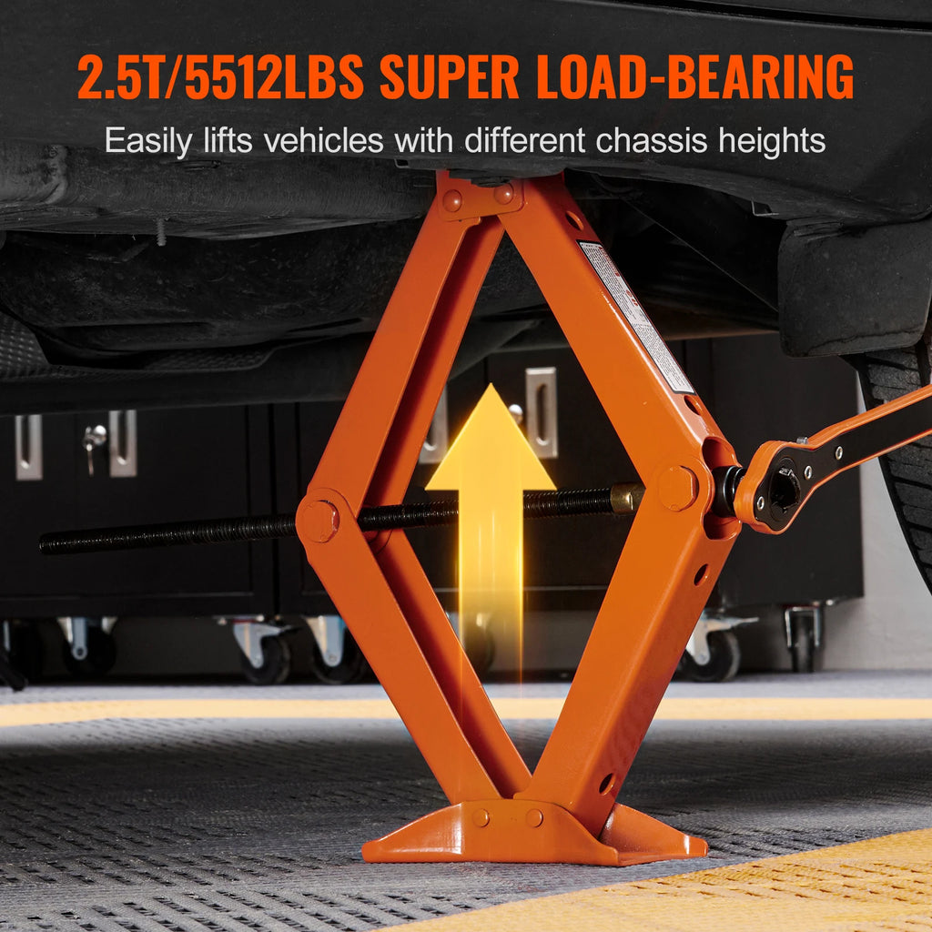 SucceBuy Scissor Jack 2.5 Ton/5512 lbs Scissor Car Jack 3.7"-17.1" Lifting Range Scissor Lift Jack Portable Tire Jack for Car