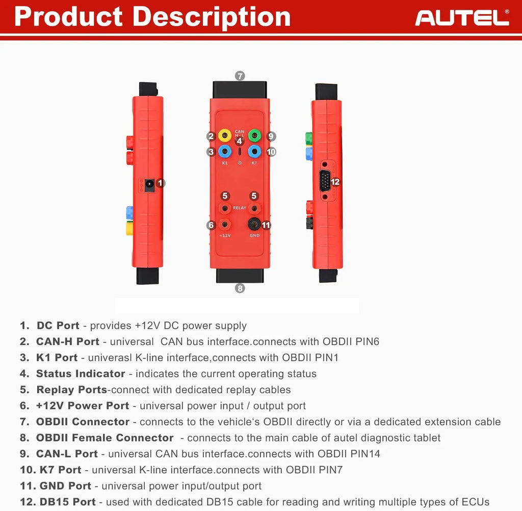 Autel Auto Key Programming Adapter Tool Autel G-BOX3 Accessory Tool Upgraded of Gbox2 Key Programming Adapter for Mercedes-Benz for BMW Writing Boot Mode Bench Method