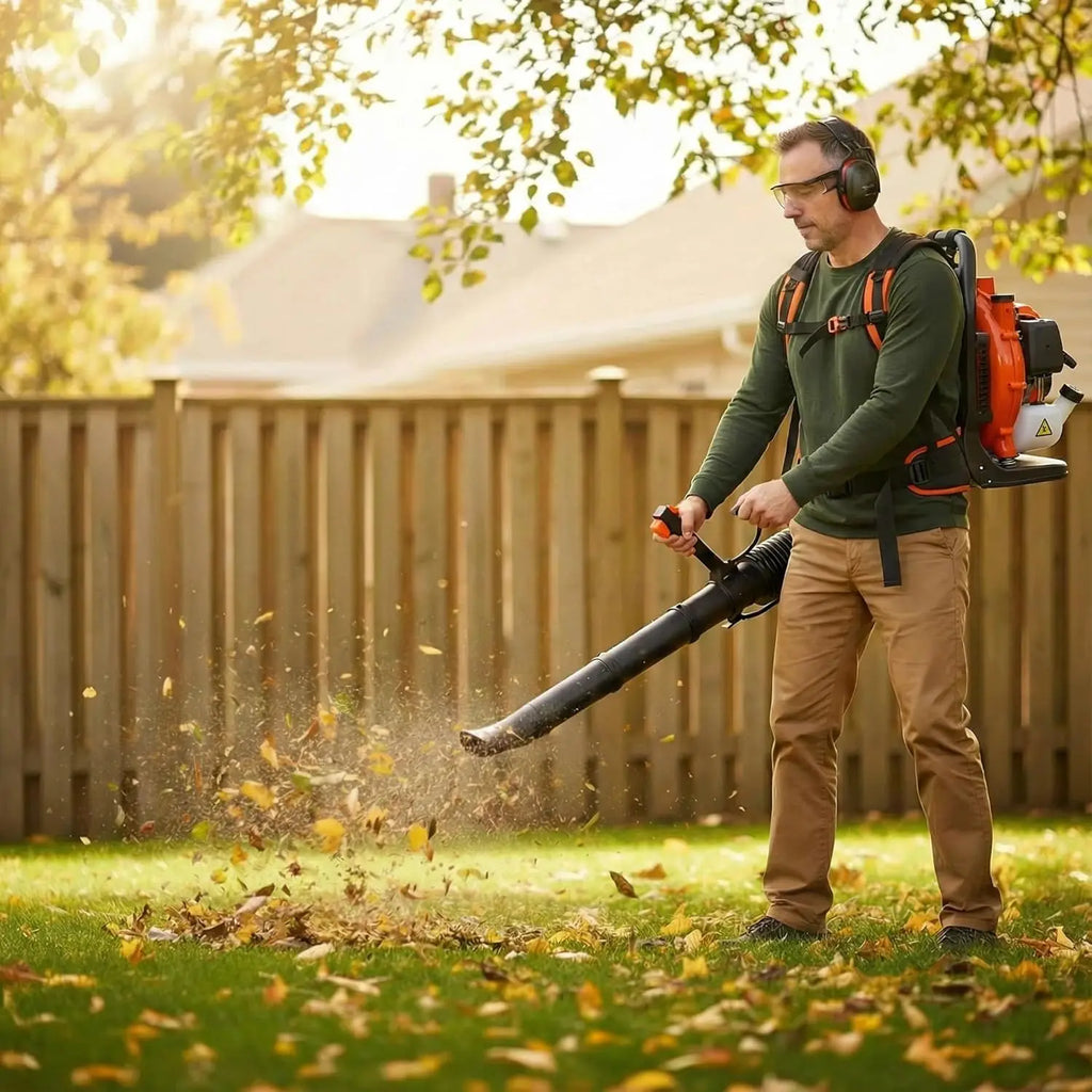 Gas-Powered Backpack Leaf Blower, High-Performance 2-Stroke Engine, Powerful Gas Leaf Blower with Adjustable, Customized