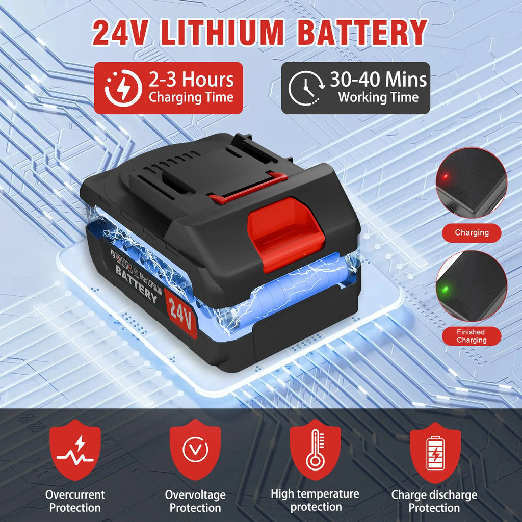 24V Cordless Weed Wacker Electric Grass Trimmer 3-in-1 24V Lithium-ion Edger and Trimmer for Lawn and Garden