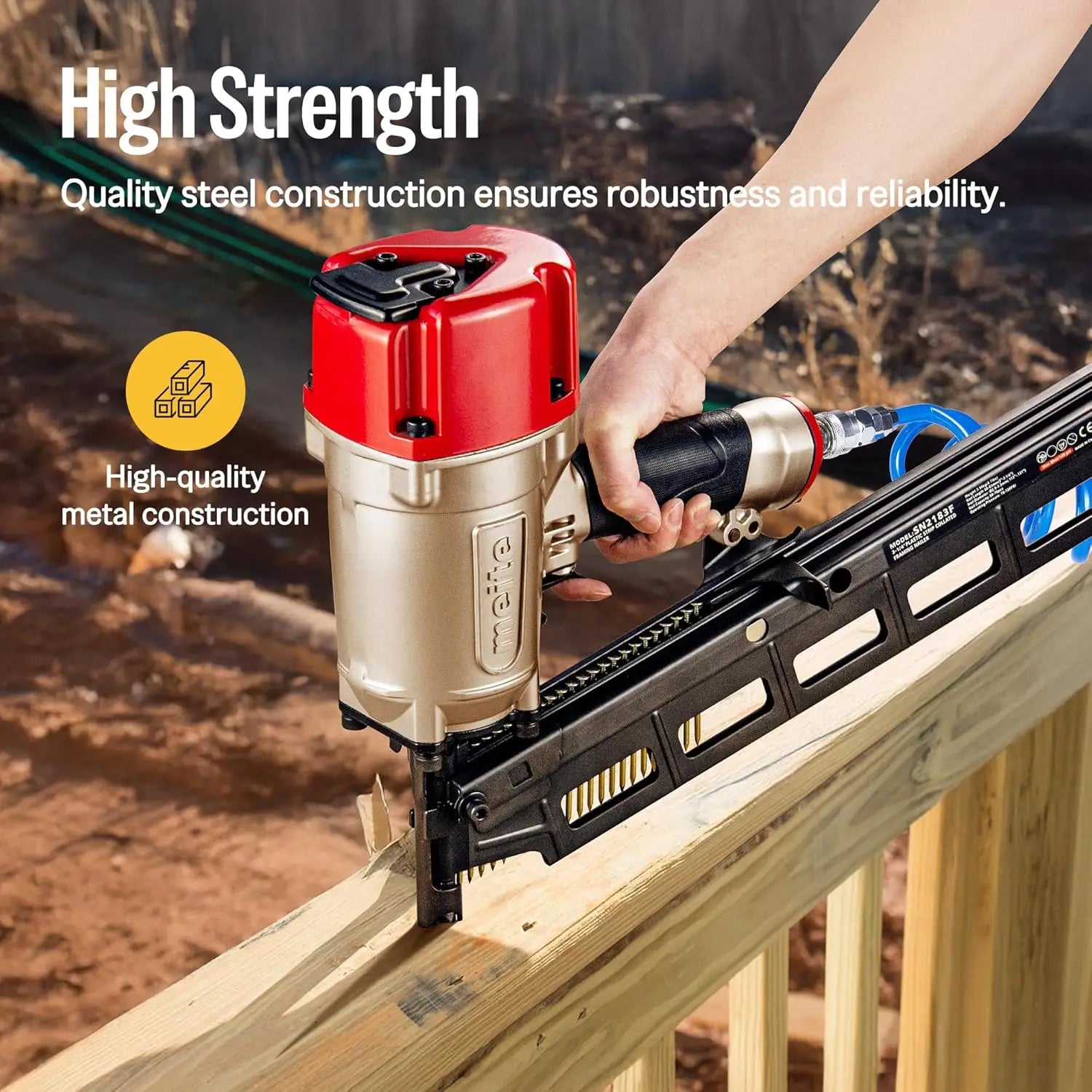 3-Inch Galvanized Framing Nails, Ring Shank, Plastic Collated, 21-Degree Angle for Structural Use, 1,000 Pieces