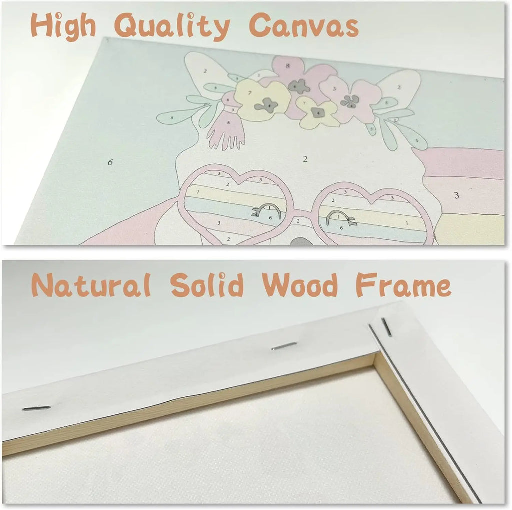 4-Pack Framed Paint by Number Kits for Beginners, DIY Acrylic Oil Painting Home Wall Decor (8x8inch)