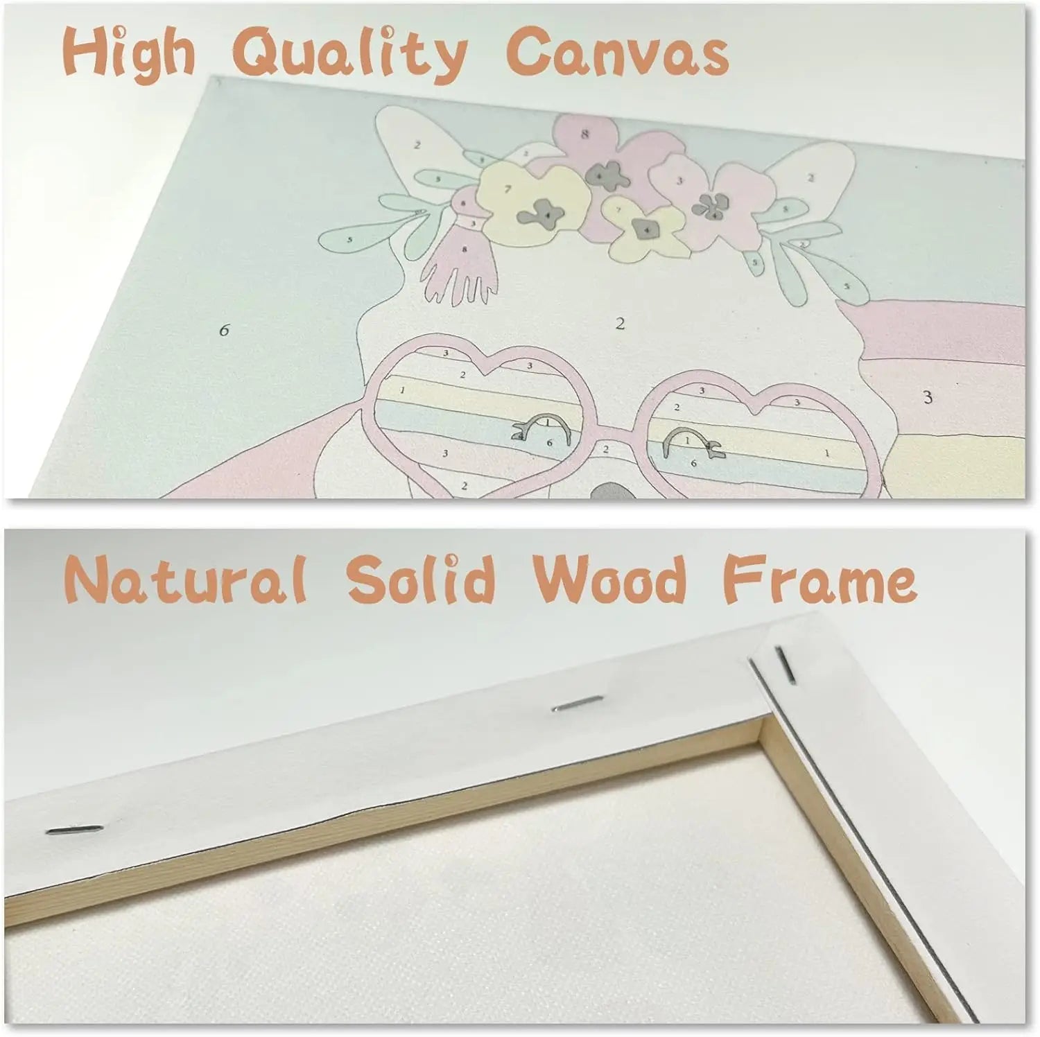 4-Pack Framed Paint by Number Kits for Beginners, DIY Acrylic Oil Painting Home Wall Decor (8x8inch)