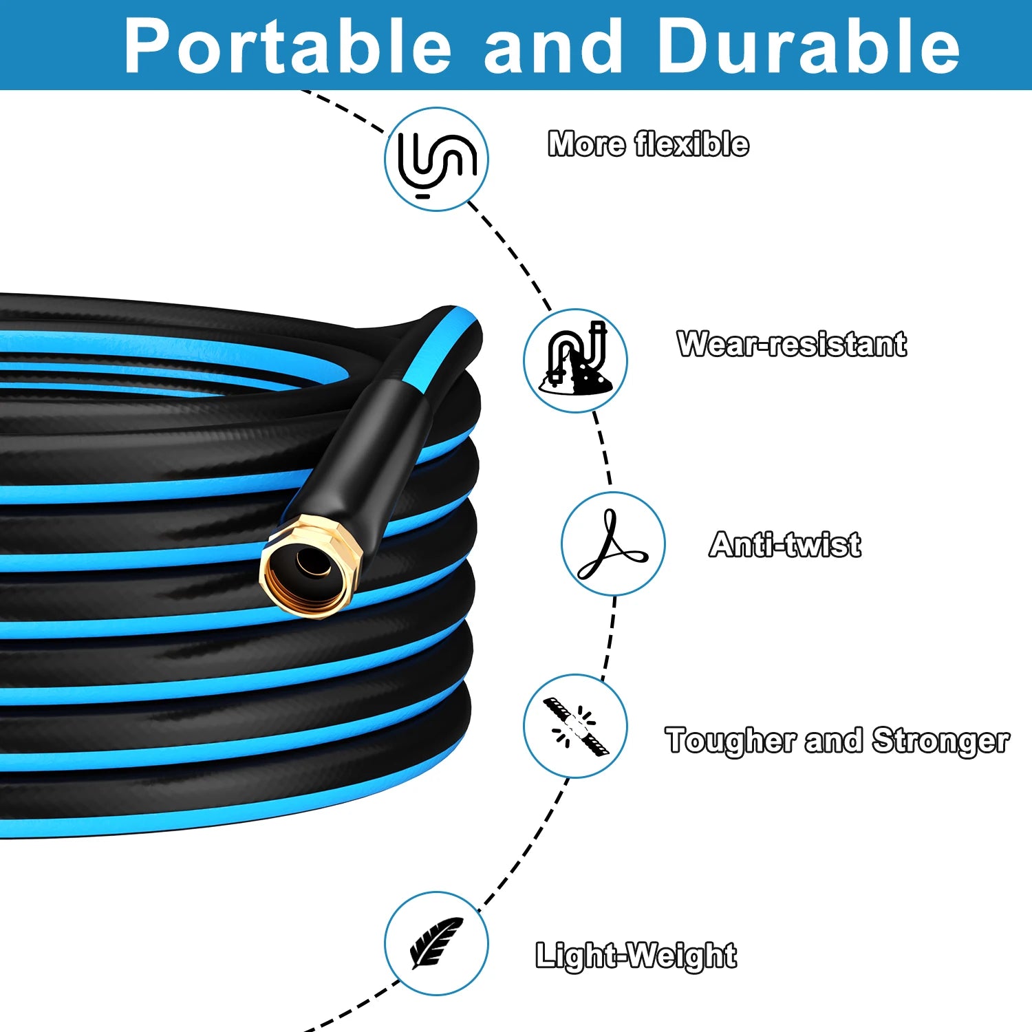 PVC Garden Hose, Heavy-Duty, Durable, 5/8 Inch