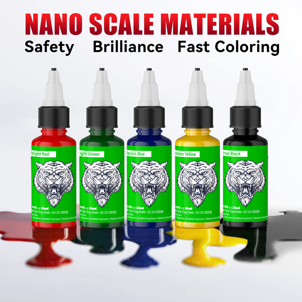 DM 30ml Tattoo Ink, 15 Colors, Natural Plant Extract Pigment Tattoo Paint, Long Lasting No Color Loss Professional Tattoo Ink
