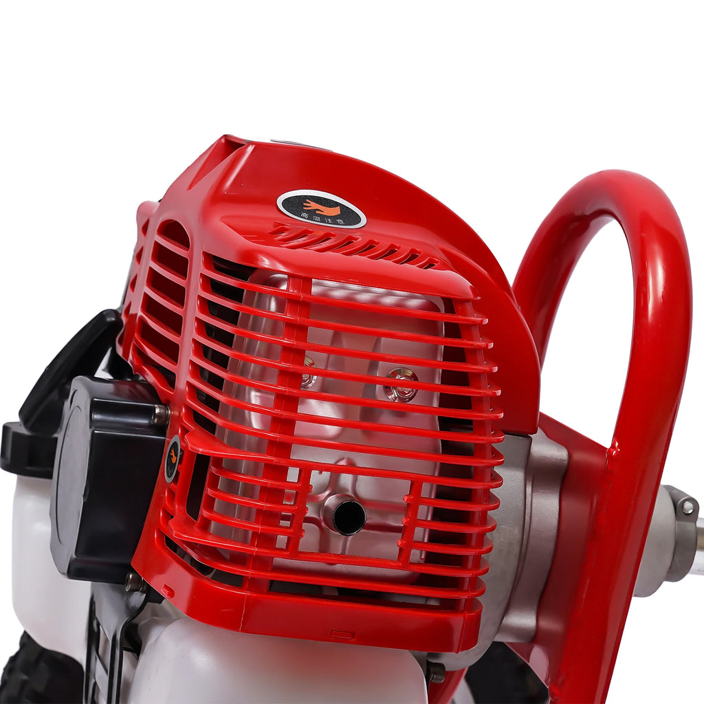 Bymaocar 2-Stroke Gas Lawn Mower Hand Push Gasoline Lawn Mower 28cm Cutting Width Small Gasoline Multi-function Garden Edging Tool