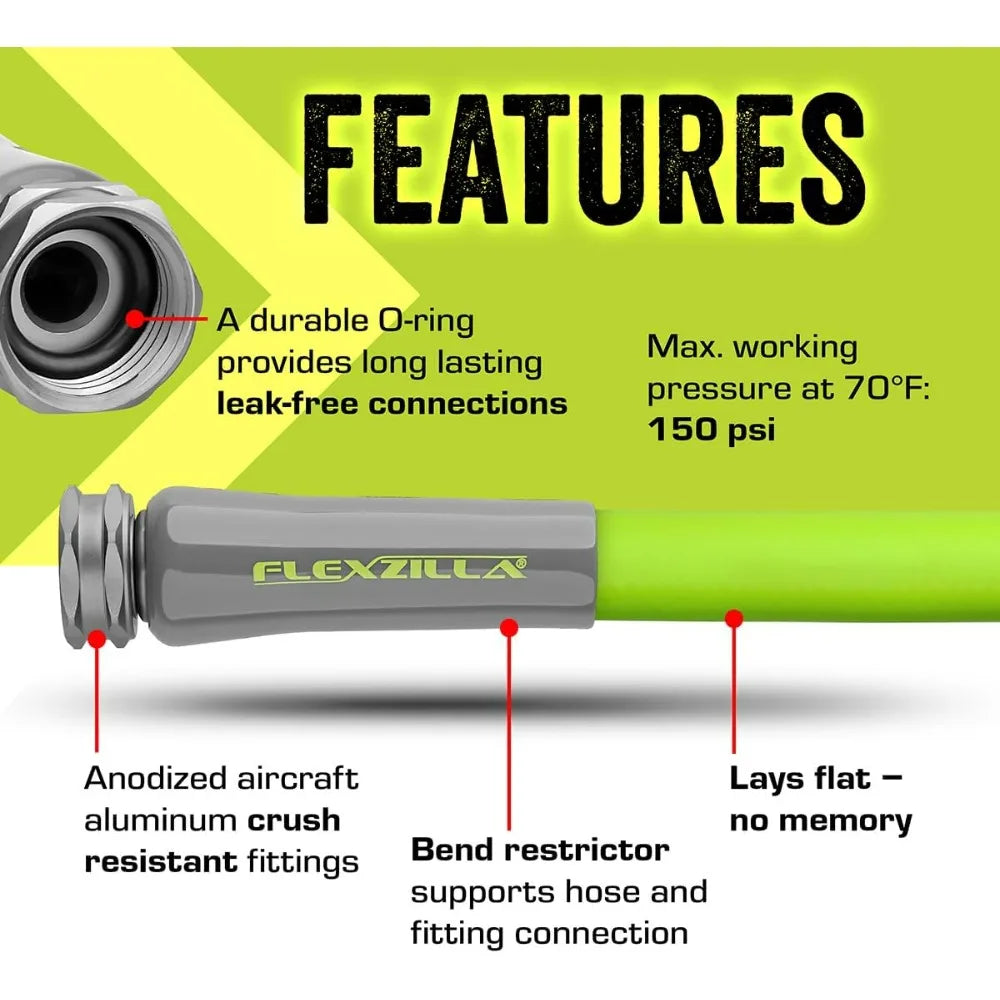 Garden Hose, 5/8 in. x 75 ft., Lightweight, Durable, Flexible, Leak-Free Connections
