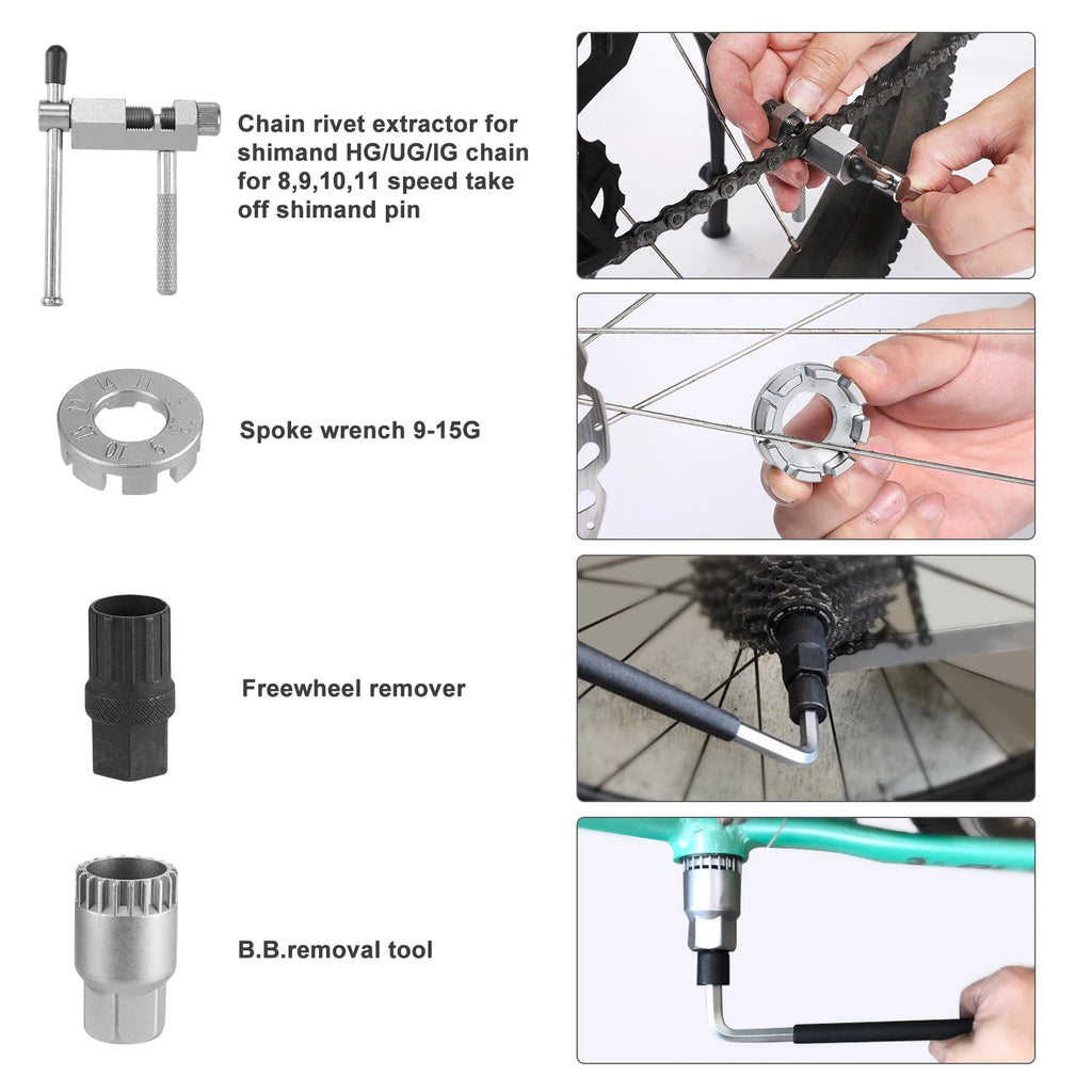 SwissTech 30 Piece Bike Repair Tool Kit, Bicycle Maintenance Tool Set w/Storage Case, Bike Accessories for Mountain/Road Bikes