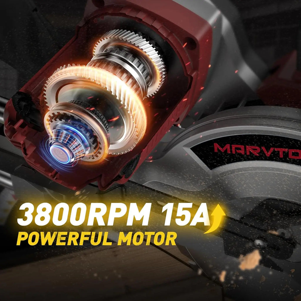 10/12 Inch Single/Dual-Bevel Sliding Compound Miter Saw, 5000/3800RPM, 0-45°, 15 Amp, 36T Blade Precision Cutting