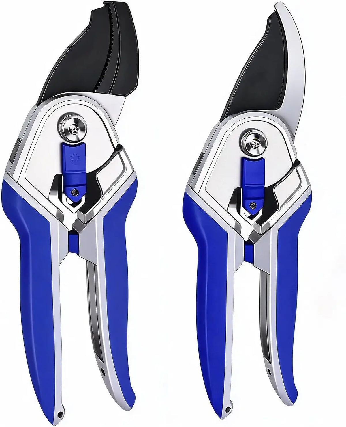 Tacleekii 2-Pack 8" Bypass Pruning Shears with Dual-Color Comfort Grip Garden Scissors for Trimming Flowers Plants & Limbs