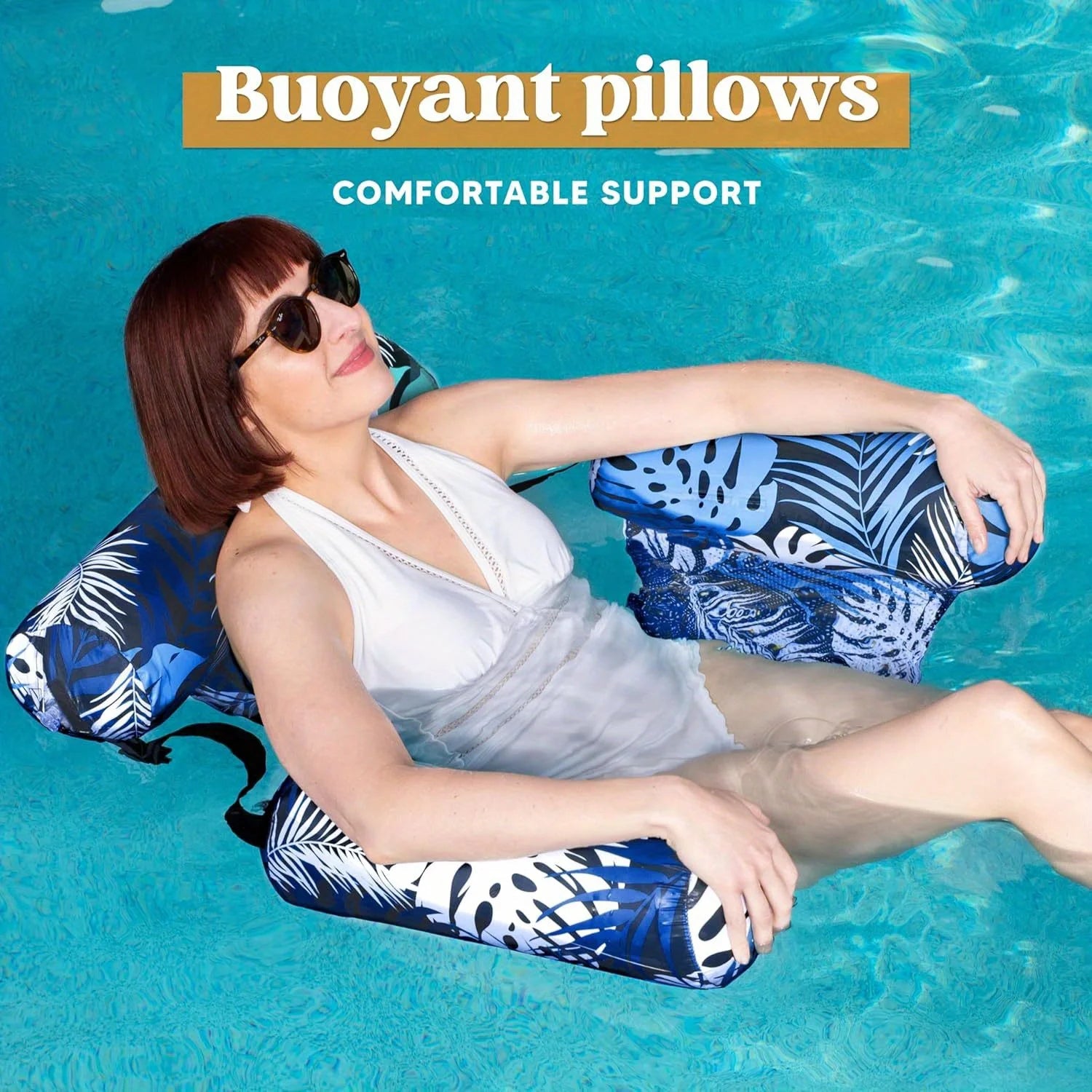 JOYFY 2 Packs Inflatable Pool Floats  Floating Lounge Chairs for Adult Floating Chair Summer Water Party