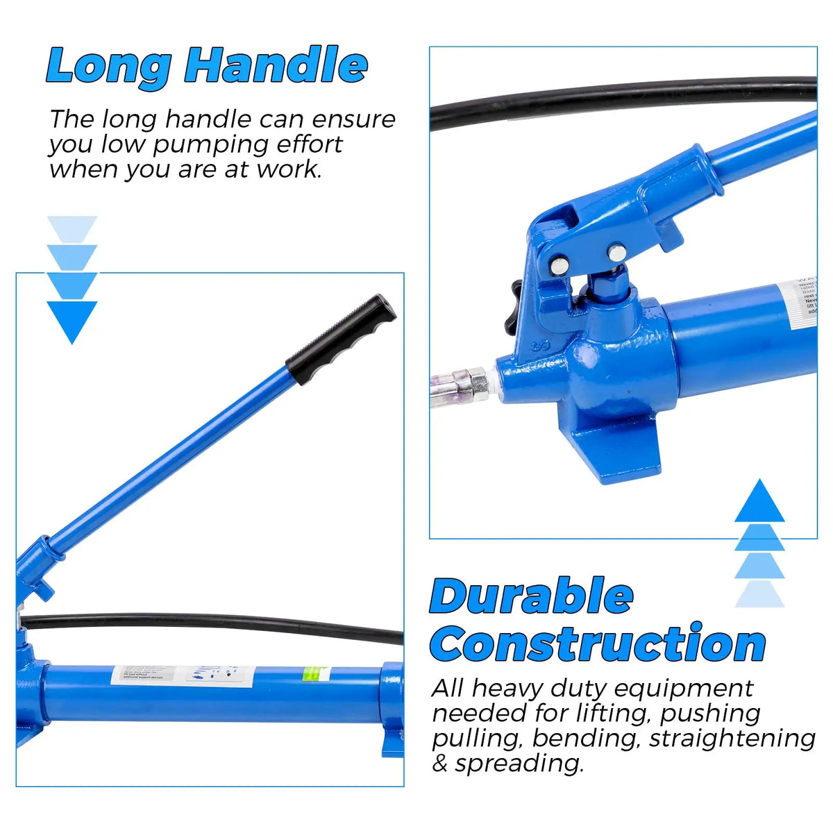 HobbyLane 12 Ton Hydraulic Porta Power Kit 26455 lbs Heavy Duty Frame Repair Jack Set With 4.6ft Hose For Auto Body Car Truck Bending Lift