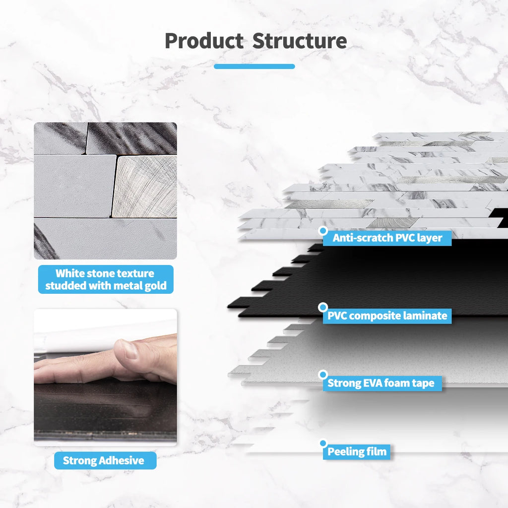 Peel And Stick Backsplash, 10 Pack