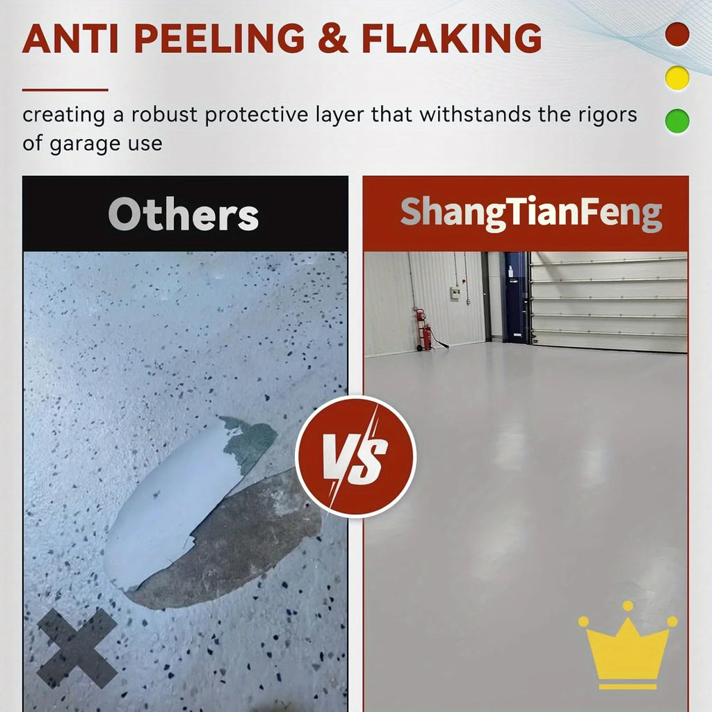 ShangTianFeng Large Container Heavy-Duty Multi-Component Wall/Floor Paint Suitable for Interior/external Use - Large Bucket with Base & Topcoat Paint, Scratch & Stain Resistant Coating for Walls/Floors, DIY Application for Li
