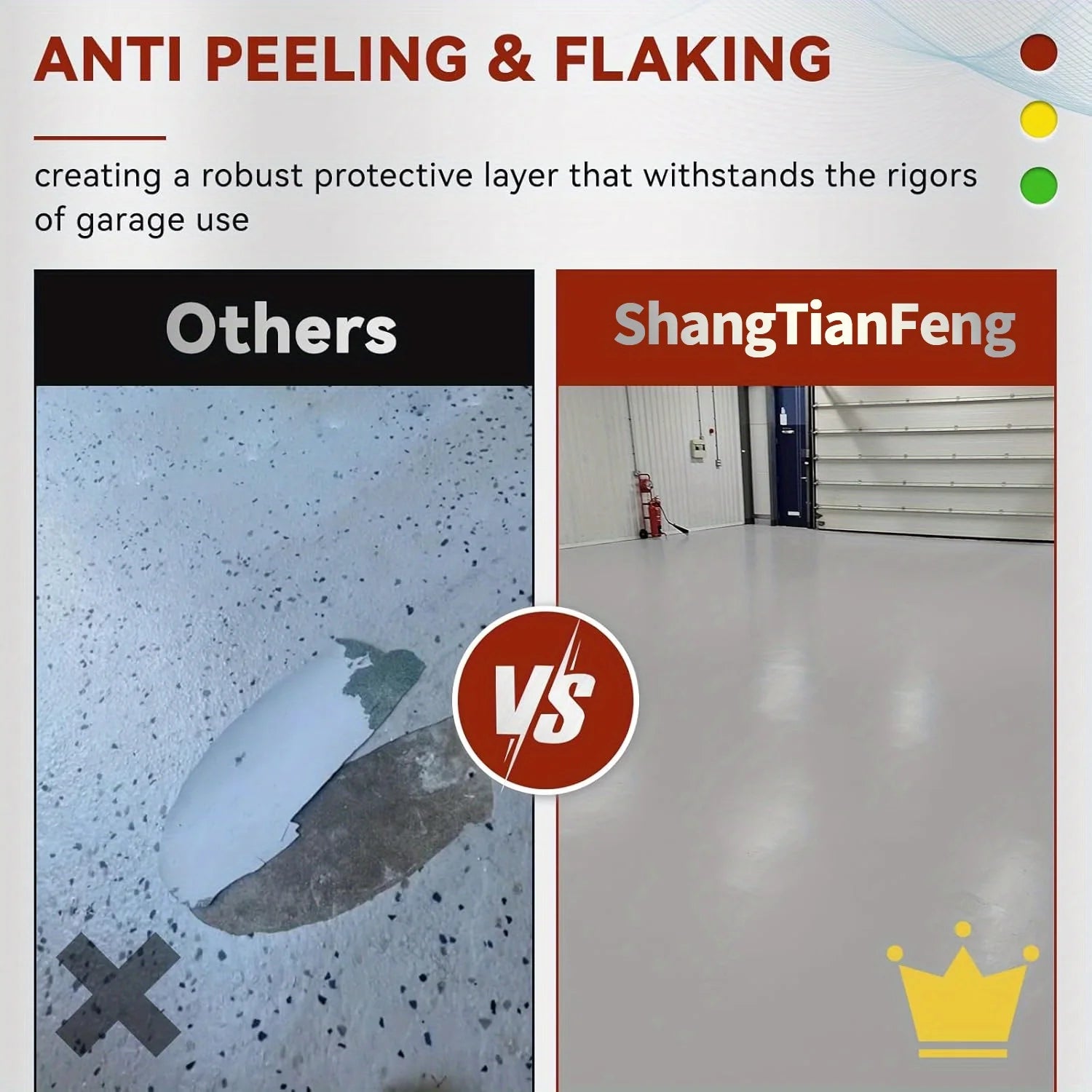 ShangTianFeng Large Container Heavy-Duty Multi-Component Wall/Floor Paint Suitable for Interior/external Use - Large Bucket with Base & Topcoat Paint, Scratch & Stain Resistant Coating for Walls/Floors, DIY Application for Li