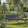 3 seater Bench Cushion with Straps, Can Be Used As A Backrest, Suitable for Indoor/outdoor Use, Also Suitable for Benches, Garden Benches, Garden Furniture, Swing Chairs - Dark Gray.