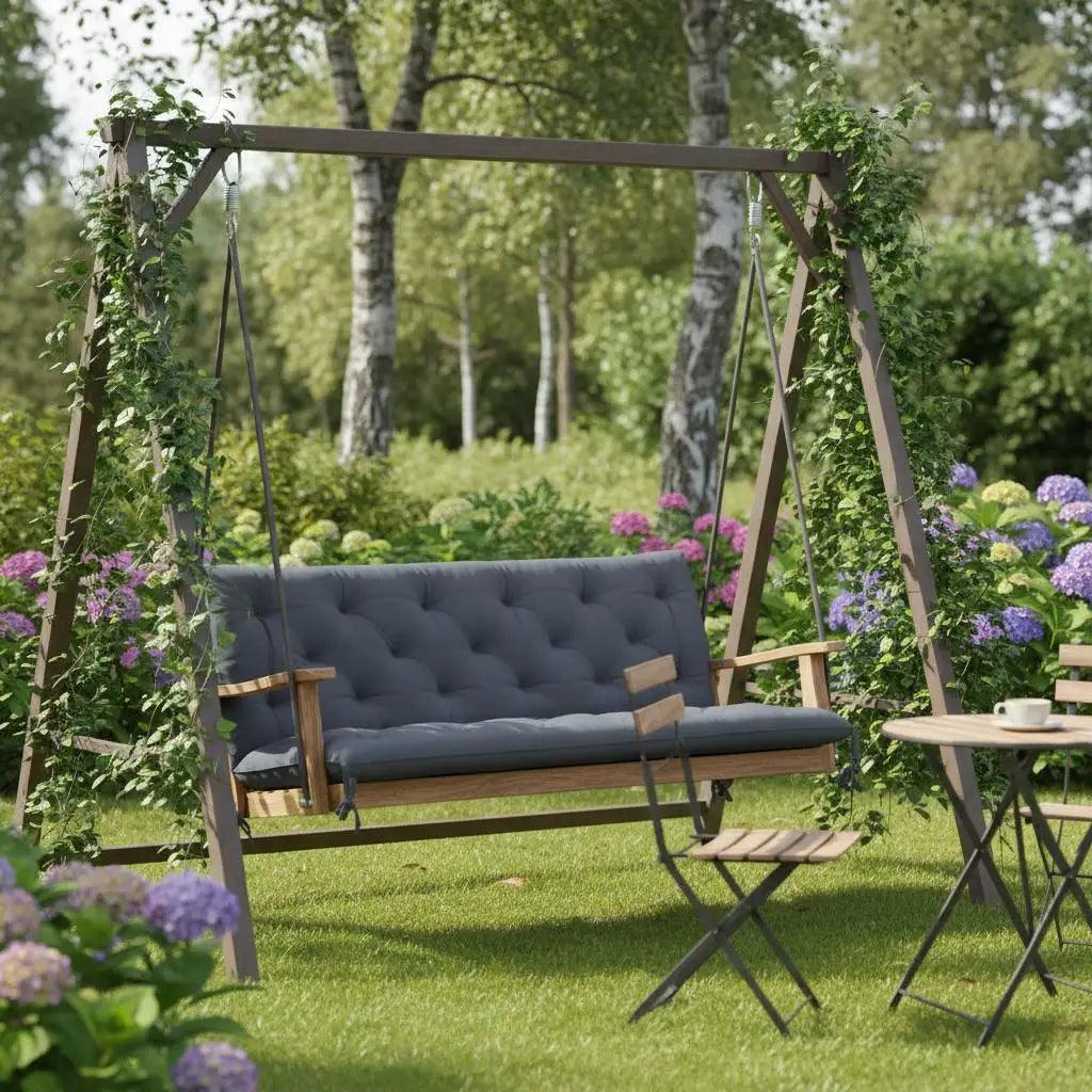 3 seater Bench Cushion with Straps, Can Be Used As A Backrest, Suitable for Indoor/outdoor Use, Also Suitable for Benches, Garden Benches, Garden Furniture, Swing Chairs - Dark Gray.
