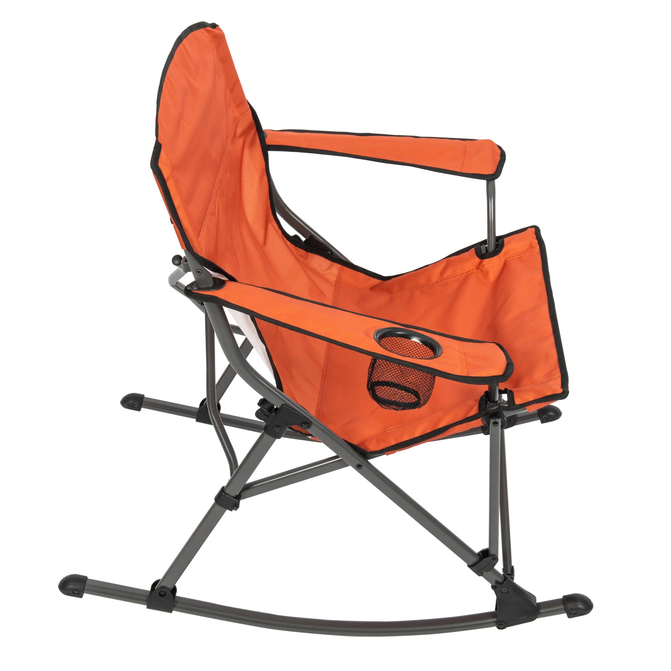 Soft Arm Quad Rocker Outdoor Folding Rocking Chair in Clay Color, Folding Rocking Chair With Carry Bag