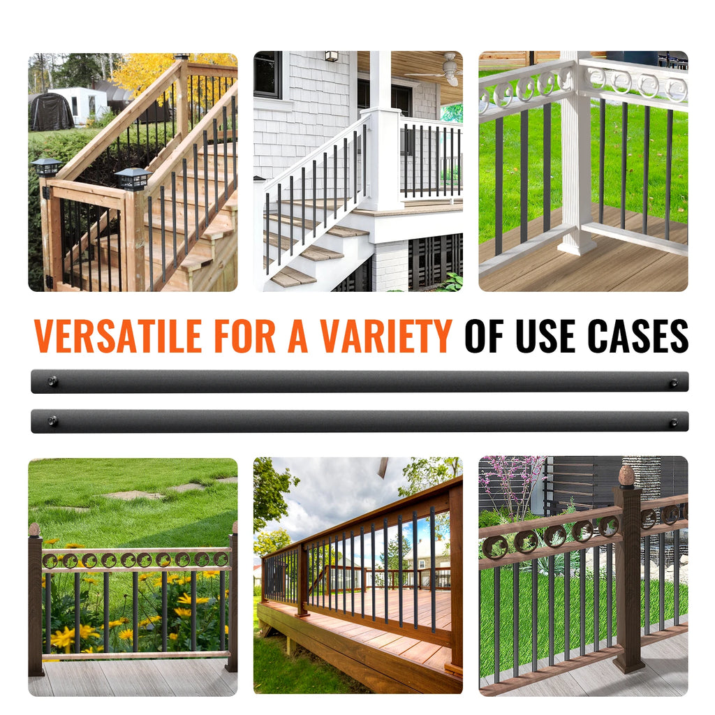 SucceBuy Staircase Metal Decorative Balusters Flat Aluminum Alloy Banister Spindles