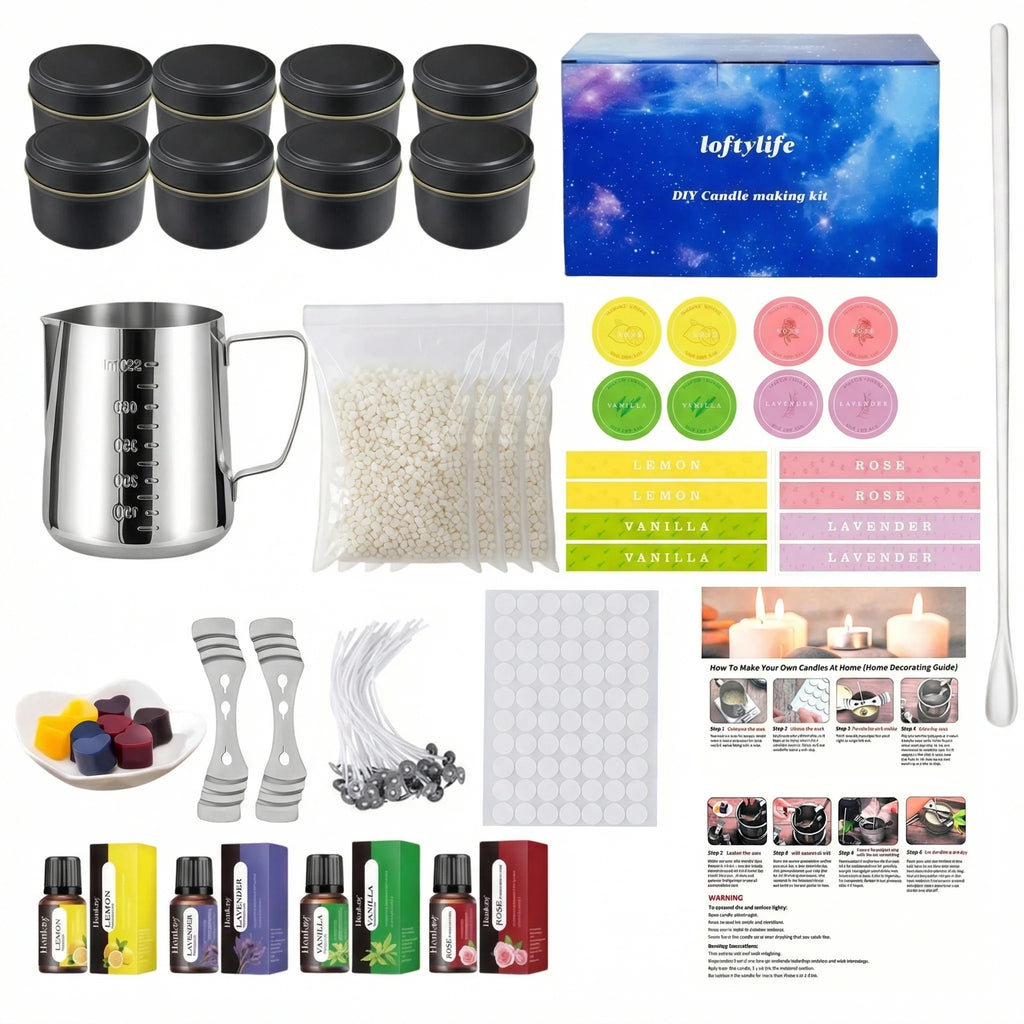 loftylife Candle Making Kit for Beeswax DIY Candle Crafting Kit with Essential Oils And Cotton Wicks Home Decor And Relaxation