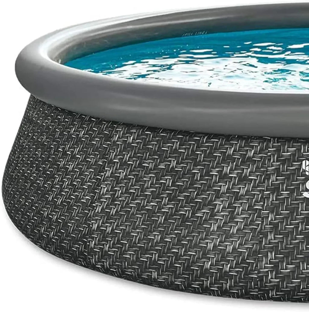 Bestseller: 14' x 36" Quick Set Inflatable Ring Above Ground Outdoor Swimming Pool with RX600 GFCI Filter Pump and Ladder, Dark Wi