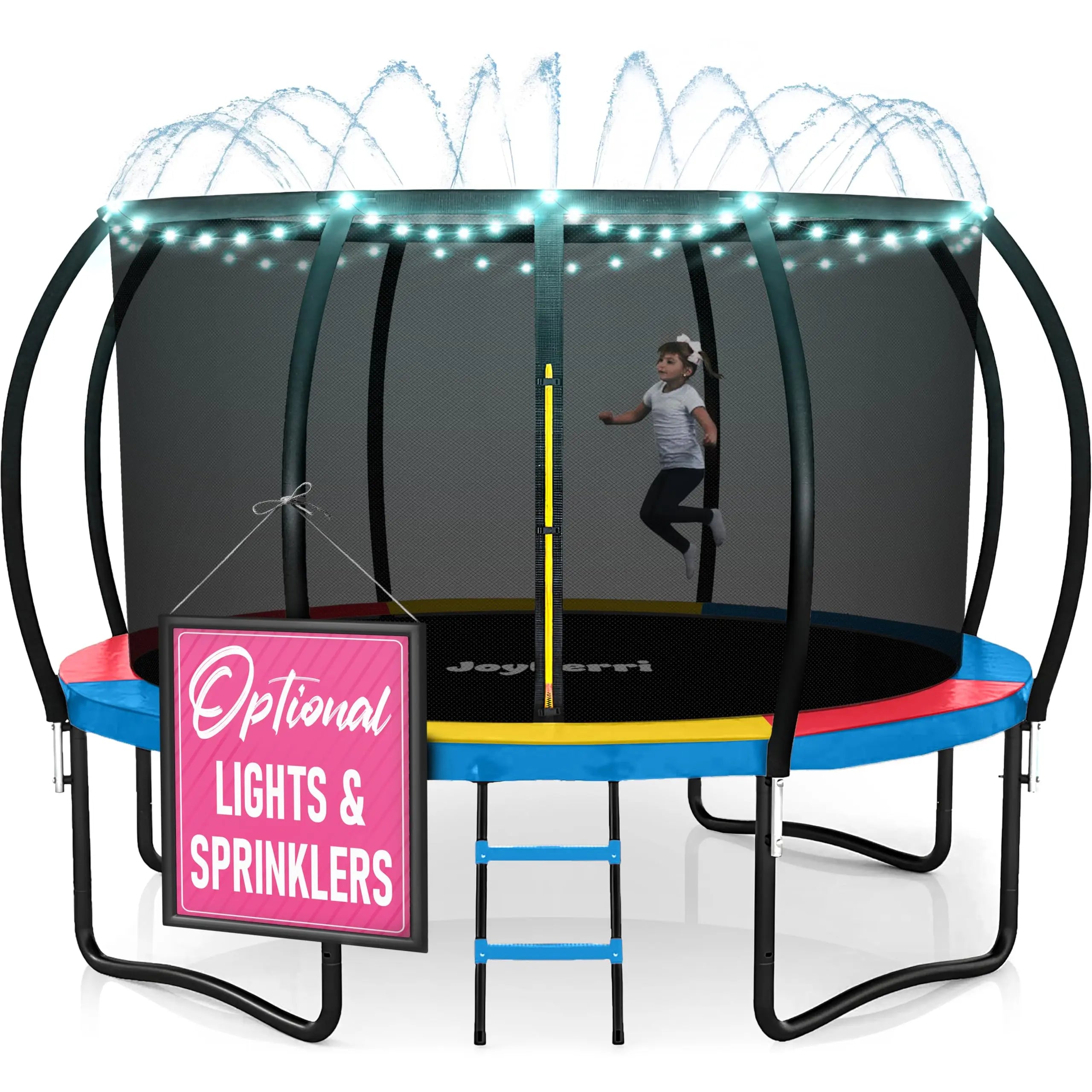 JoyBerri ASTM Certified Outdoor Trampoline 8-16FT Safe Upsurge Design Recreational Jumping Trampoline For Kids Adults Sports Use
