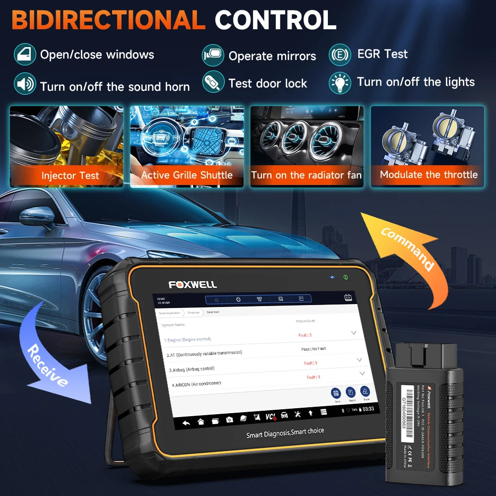 Foxwell GT60 OBD2 Automotivo Scanner 24+ Reset ABS SAS TPMS Reset ODB 2 OBD2 Scanner Bluetooth All System Diagnostic Tool