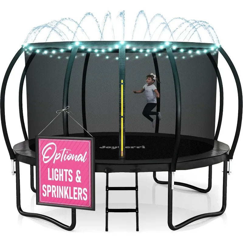 JoyBerri ASTM Certified Outdoor Trampoline 8-16FT Safe Upsurge Design Recreational Jumping Trampoline For Kids Adults Sports Use