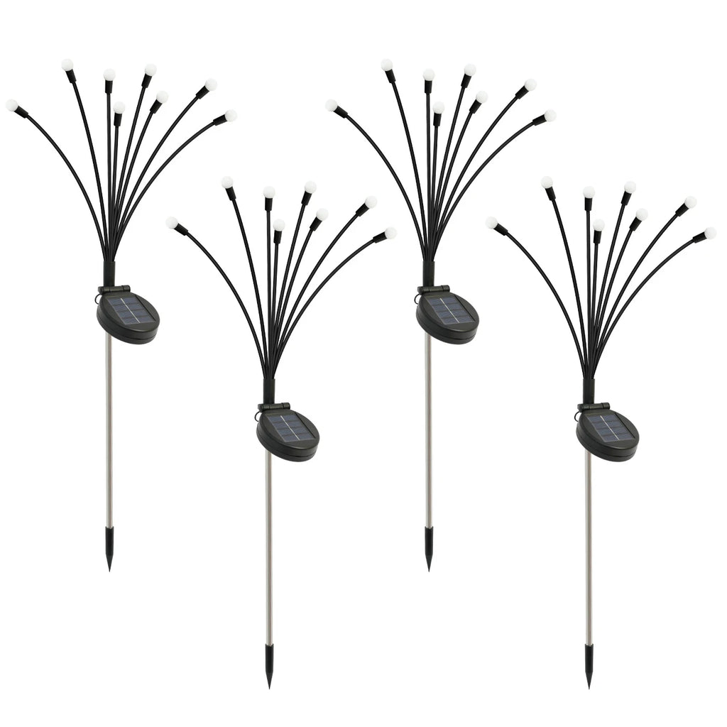 8-Head Solar Firefly Lights, LED, Solar, Outdoor, Garden, Waterproof, High Flexibility, 2/4/6 Packs